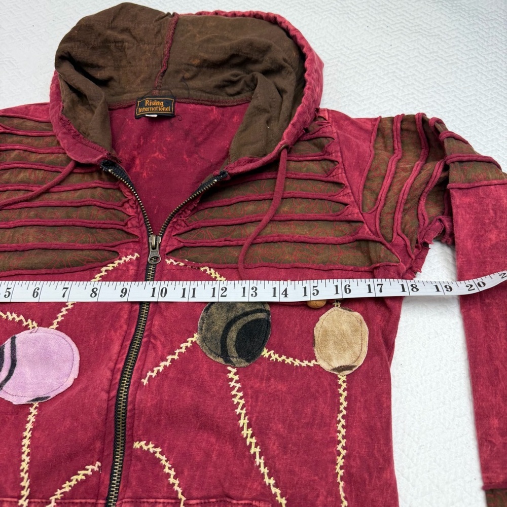 Rising International Red Full Zip 100% Cotton Hoodie Size M - Picture 8 of 9